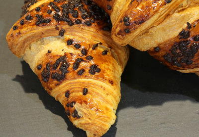 High angle view of bread on table