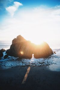 Scenic view of sea at sunset