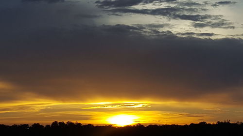 Scenic view of dramatic sky during sunset