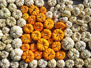 Full frame shot of orange for sale in market