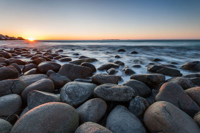 Scenic view of sea during sunset