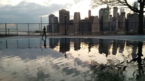 City skyline at waterfront