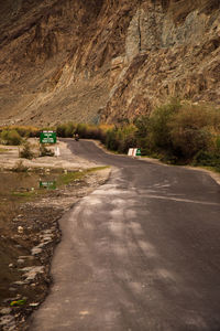 Road leading towards mountains