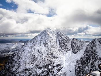 Snow covered mountain against sky