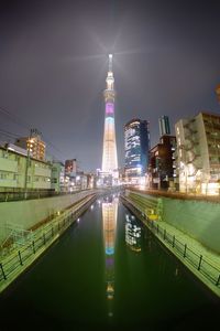 City skyline at night