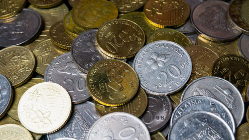 Full frame shot of coins