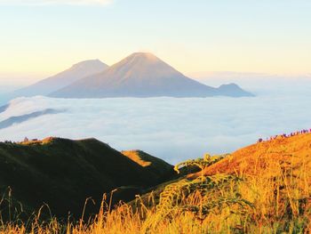 Scenic view of mountains against sky