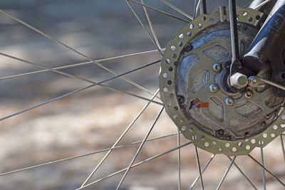 Close-up of bicycle wheel