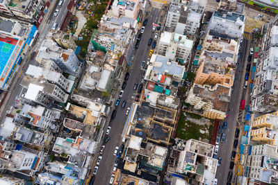 High angle view of buildings in city