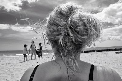 Tourists on beach