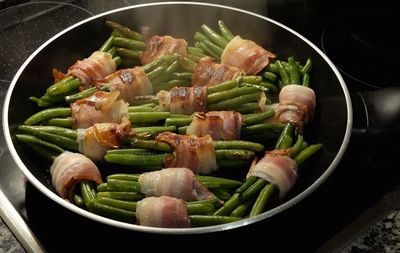 High angle view of food on plate