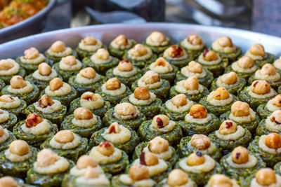 Close-up of vegetables on tray