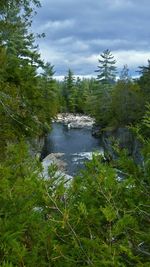 Scenic view of landscape against cloudy sky