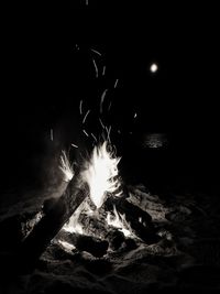 Close-up of bonfire at night