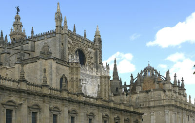 Low angle view of historical building against sky