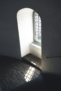 Sunlight falling on window of building