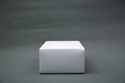 High angle view of white paper on table