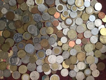 Full frame shot of coins