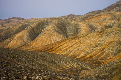 Scenic view of mountains against clear sky