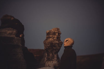 Close-up of statue against sky
