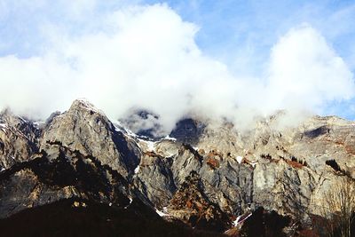 Panoramic shot of mountain range against sky