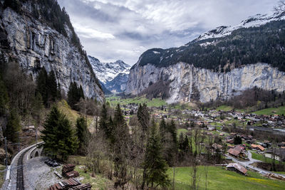 Scenic view of mountains against sky