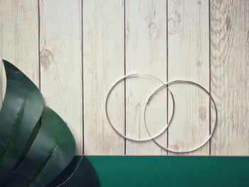 High angle view of eyeglasses on table