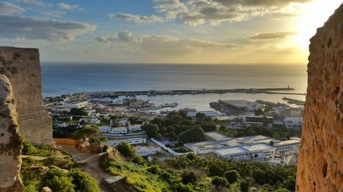 View of sea at sunset