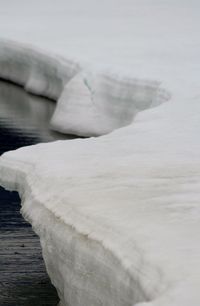 Close-up of frozen lake