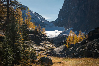 Panoramic view of landscape and mountains against sky