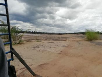 Scenic view of land against sky