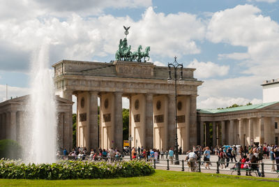 View of statue against cloudy sky