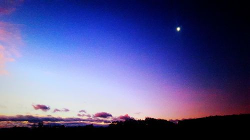 Scenic view of landscape against sky at dusk