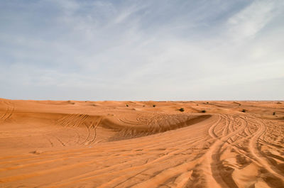 Scenic view of desert against sky