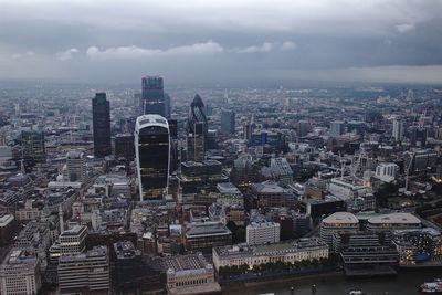 High angle shot of cityscape