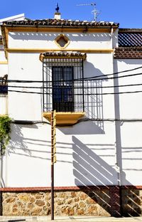 Low angle view of building against clear sky