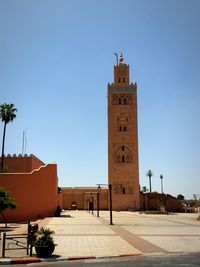 Historic building against clear blue sky