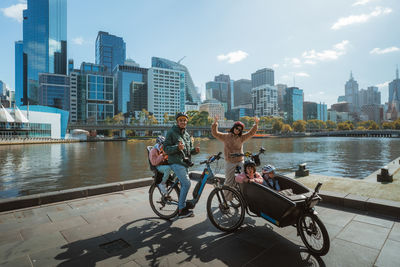High angle view of buildings in city