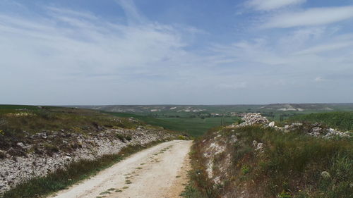 Dirt road passing through landscape