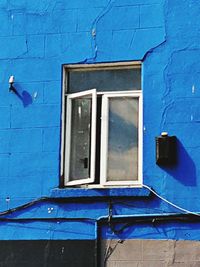 Low angle view of window on building