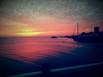 Scenic view of sea at sunset