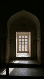 Closed door of building
