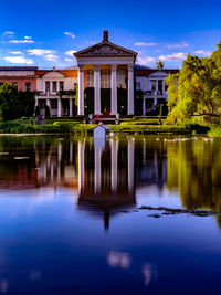 Reflection of building in lake