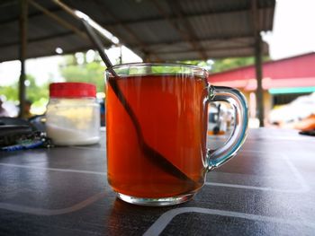 Close-up of drink on table