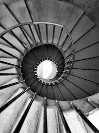 Directly below shot of spiral staircase