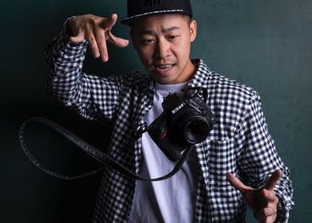 Portrait of man photographing