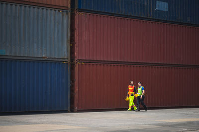 Man working on metallic structure