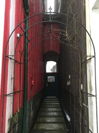 Red entrance of building