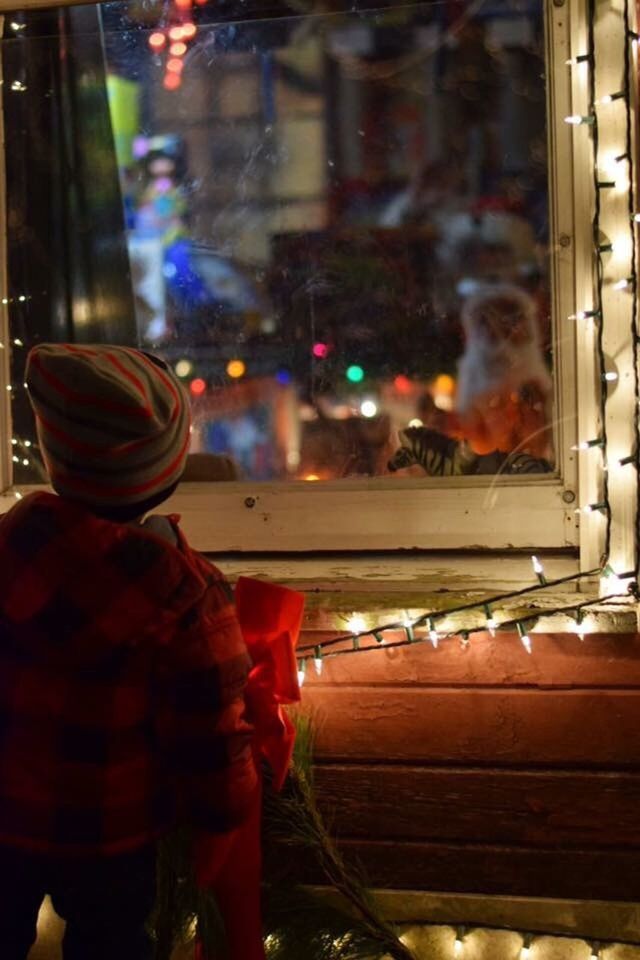 night, rear view, childhood, outdoors, people, city, architecture, one person