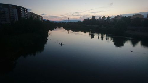 Reflection of buildings in water